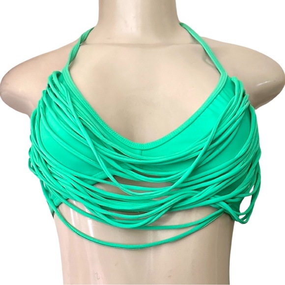 NWT BODY GLOVE DRAPED HILO SMOOTHIES BIKINI TOP Green - Picture 2 of 5